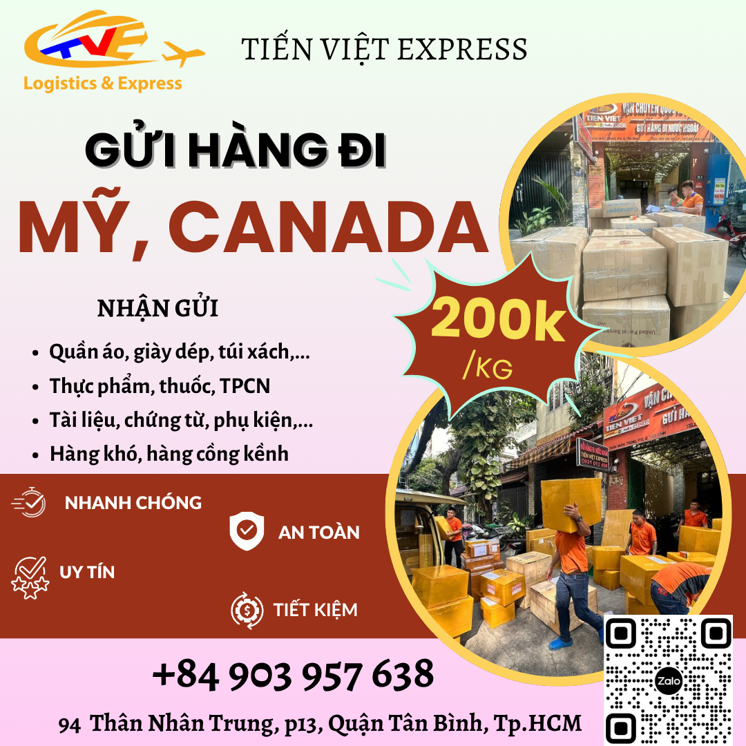 Gửi hàng đi USA, Canada - Tiến Việt Express